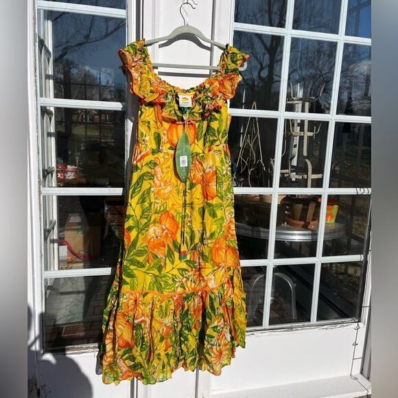 FARM Rio Tangerine Midi Dress NWT - Picture 2 of 16